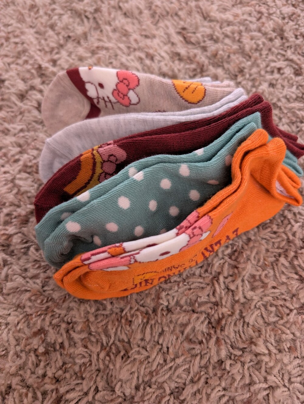 Hello Kitty Women's Socks - Orange, Teal, Maroon, Gray